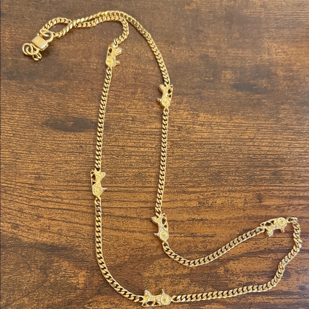 Celine Vintage Carriage Gold Necklace - Picture 6 of 8
